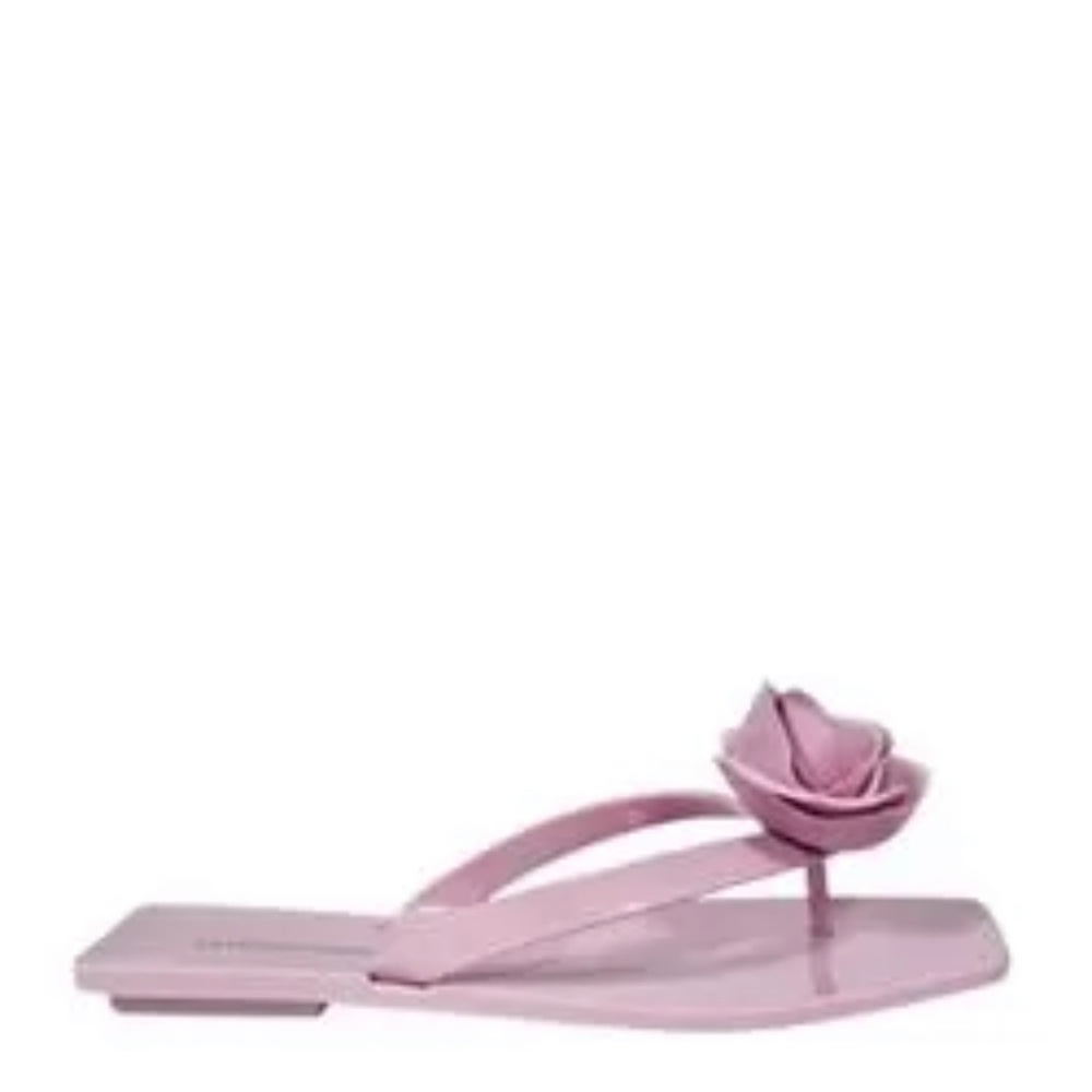 NWT Jeffrey Campbell Pink Floral bow jelly flip flop Sandals size 8/8.5 - Picture 2 of 10